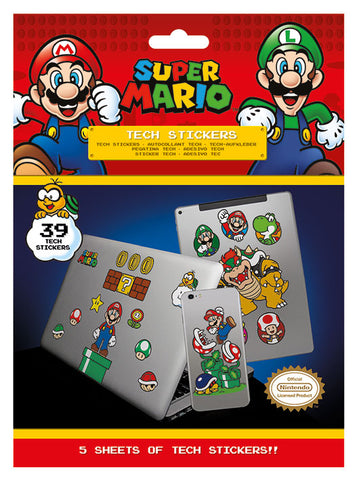 Super Mario (Mushroom Kingdom) Tech Stickers