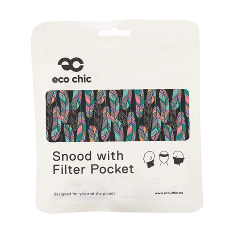 Eco Chic - Reusable Snood - Black Feathers