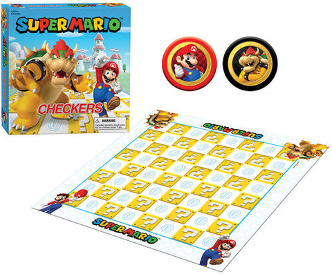 Super Mario Boardgame Checkers & Tic-Tac-Toe Mario vs Bowser Collector's Game