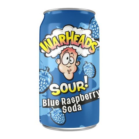 Warheads SOUR! Blue Raspberry Soda 12oz (355ml)