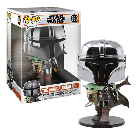 POP! Star Wars:The Mandalorian 10" Figure Holding The Child # 380